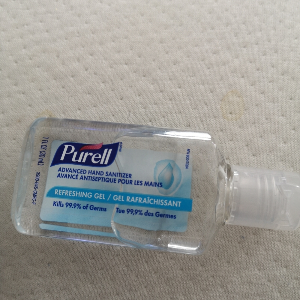 Half a mini bottle of sanitizer